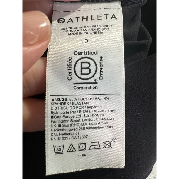 Athleta Women Pants 10 Black Poly Blend Pull On Stretch Regular Activewear A30 - Picture 6 of 9